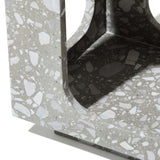 Oval Moon Side Table Grey Terrazo