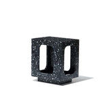 Oval Moon Side Table Black Terrazo