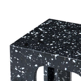 Oval Moon Side Table Black Terrazo