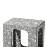 Oval Moon Side Table Grey Terrazo