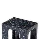 Oval Moon Side Table Black Terrazo