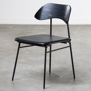 Roots & Brancs - Limonio Chair (Fabric: Linen hope pepper 11,Legs: Burnt Oak,Blacksteel)L47,6xW51,6xH78cm