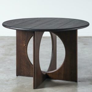 Roots & Branch - Rio Round Dining Table (Seared Oak,Light Brass)L12xW12xH74,5cm