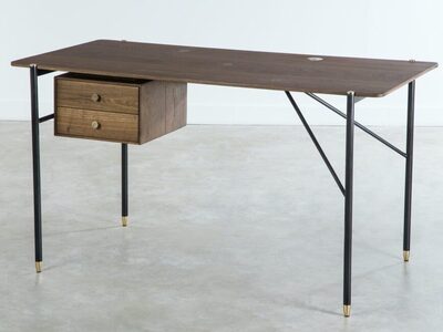 Roots & Branch - Ciara Desk (Dark Fumed Oak,Blacksteel)L1400xW73xH75cm