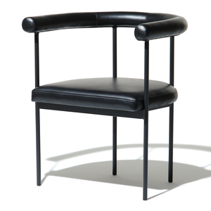 United Stranger - The Grafton Dining Chair( Leather : Midnight black, Metal : Distressed black)