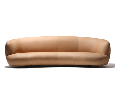 United Stranggers -  Tribecca Sofa 3 Seat(Leather 1 B03 : Modern Hazelnut,Wood : Smoky Brown)L209cm x W97cm x H69cm