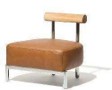 United Strangger - Woodlands Occasional Chair(Leather: Clean camel,smoky brown,Legs: Polished stainless)L65xW58xH62cm