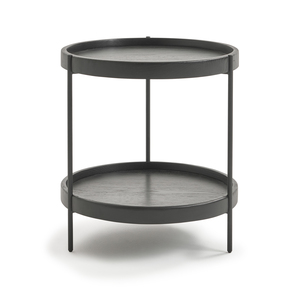 Sketch - Humla and Table(Top: Black Oak, Legs: Black Metal)dia.440xH480 cm