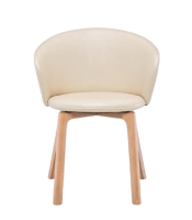 Sketch - Glide Dining Chair (Upholstery L1: Alabama Limestone, Legs: Ligh Oak)W57xD58xH77 cm