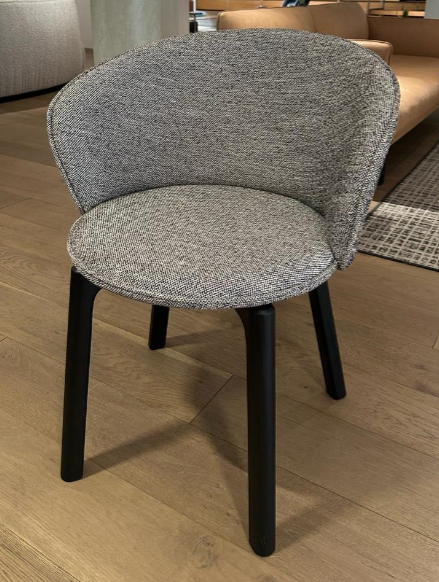 Sketch - Glide Dining Chair (Fabric : Puglia 0112 static, Legs : Black oak)W57xD58xH77cm