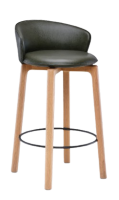 Sketch - Glide Counter Chair (Upholstery L1: Alabama 004 kale, Leg : Black oak,)W450xD460xH840cm