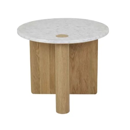 Sketch - Pivot 55 side table (Top: Bianco Carrara, Legs: Light oak)dia.550xH470cm