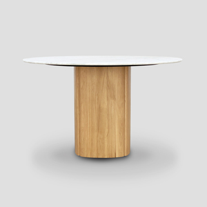 Sketch - Tathra 125 table (Top: Marbel Bianco Carrara, Legs: Light oak)dia1250xH750cm