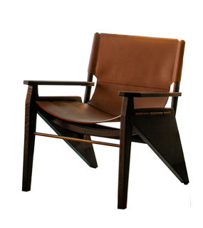 [SD-RB-LC-KANG-002] Root & Branch - Kangaroo Chair (Laether: Sand Vegetable Tanned, Legs: Brunt Oak)