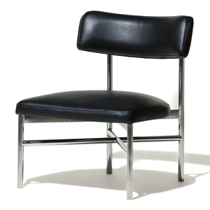 [SD-US-LC-YARRA-002] United Strangers - The Yarra Occasional Chair(Leather: Midnight Black,Legs: Polished Stainless)W61xD62xH71cm