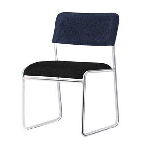 [SD-US-DC-HEWEY-002] United Strangers : Hewey Dining Chair(Fabric : Osaka black,Metal : Polished stainless) L47cm x W50cm x H77cm xSH45cm