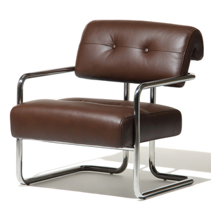 [SD-US-LC-PADD-001] United Stranger - Paddington Occasional Chair ( Leather : Toast dark brown,Leg : Polished stainless )65cm x 77cm x 72cm